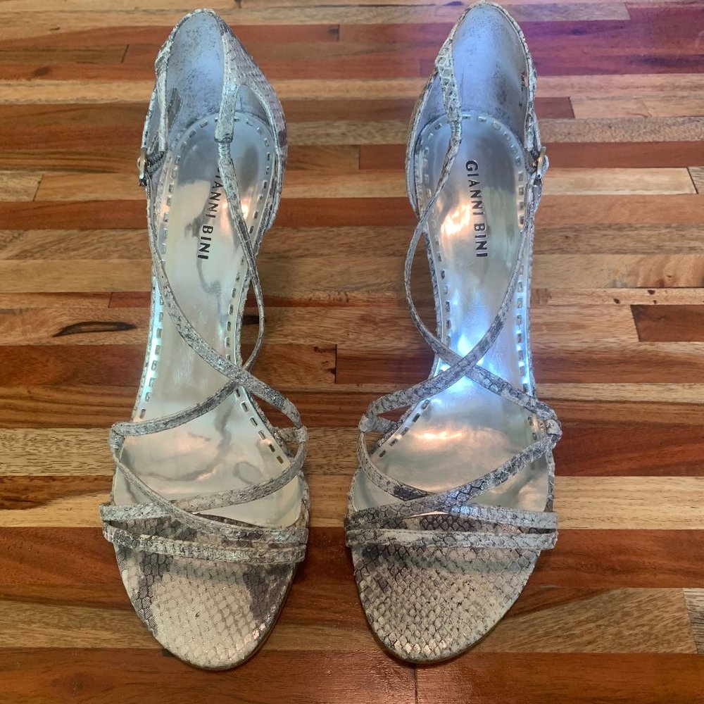Gianni Bini Strappy Heels (Snake Print)